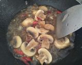 A picture of step 3 of Stir Fried Chinese Kale with Tofu and Mushrooms.