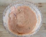 A picture of step 4 of Thousands Island sauce(homemade) with bread Toast.
