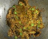 A picture of step 10 of Brinjal matar kheema.