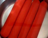 A picture of step 1 of My Filling Hot Dogs with Onion and Brioche Bun.