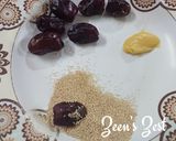 A picture of step 2 of Poppy Seeds covered Dates.