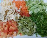 A picture of step 1 of Fruits n vegetables mix yoghurt salad 🥗 😋.