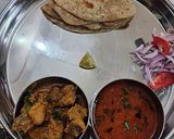 A picture of step 6 of Sukha Chicken and chicken curry(tambda rassa, Maharashtra lunch).