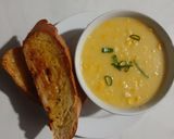 Foto langkah ke 9 dari resep Corn cream soup with Crispy Garlic bread.