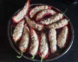 A picture of step 2 of Baked Cream Cheese Jalapeño Poppers.