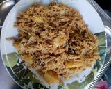 A picture of step 9 of Aloo Akni.