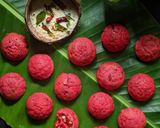A picture of step 8 of Beetroot and Walnut Paniyarams.