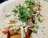 A picture of step 7 of Quick and easy chicken and gouchang Tortilla wrap.