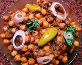 A picture of step 7 of Masala chanay.