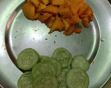 A picture of step 1 of Mango Cucumber Shake.