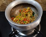 A picture of step 3 of Broken Wheat Upma.