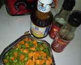 A picture of step 2 of Teriyaki rice with stir fried potatoes.