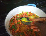 A picture of step 6 of Chapati and veggie egg sauce.
