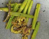 A picture of step 1 of Bitter gourd dal.