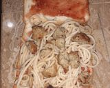 A picture of step 1 of Spaghetti bread Pizza.