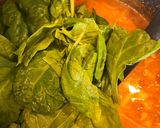 A picture of step 4 of WFH Lentil, spinach and sweet potato curry.