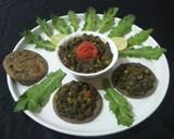 A picture of step 8 of Afeem patta bhaji-with mini bajra roti bites.