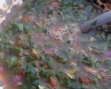 A picture of step 2 of Spinach egg with chicken source.