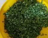 A picture of step 1 of Patodi Kothimbir wadi.
