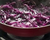 A picture of step 2 of Red Cabbage stir fry.
