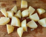 A picture of step 2 of Soya chunks, potato biryani.