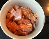 Hình bước làm 1 của món Cá hồi ngâm tương