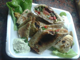 Wraps de pollo al limón con vegetales asados