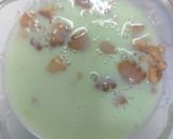 A picture of step 1 of Pista custard pudding with almond chocolate pudding.