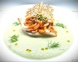 Foto del passaggio 7 della ricetta Spaghetti di calamaro con crema di finocchio e frullato di datterini piccante