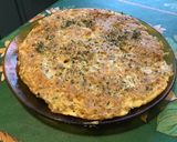 Une image de l'étape 10 de Omelette au riz, emmental et persil.