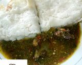 A picture of step 4 of Sinasir with okro soup.