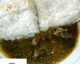 A picture of step 4 of Sinasir with okro soup.