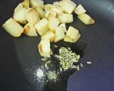 A picture of step 2 of Dhaniya Pudina Aloo Chaat.