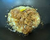 A picture of step 2 of Leftover Adobo Chicken Legs Fried Rice.