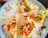 A picture of step 7 of Cheese burst pizza 🍕🍕😋 kids favourite.