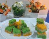 A picture of step 8 of Tri colour coconut 🥥burfi/tiranga recipe independence day.