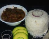 A picture of step 6 of Liver stew and onion rice.