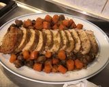 Une image de l'étape 12 de Rôti de porc en cocotte aux carottes,oignons et champignons (cuisson au four).
