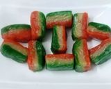 A picture of step 8 of Tricolour burfi.