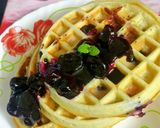 A picture of step 4 of Blueberry waffle.