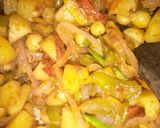 A picture of step 3 of Pancake with veggies fillings.