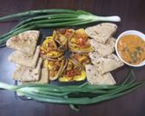 A picture of step 14 of Paneer with grilled aubergine.