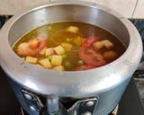 A picture of step 3 of Arhar Dal (toor dal) with Veggies.