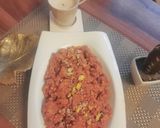 A picture of step 9 of Gajar ka halwa with peels.