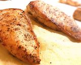 A picture of step 1 of Chicken Marsala.