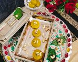 A picture of step 4 of Aam sandesh (Mango sandesh).