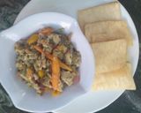 A picture of step 4 of Fried yam and egg sauce.
