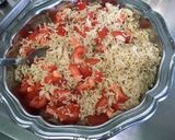 Une image de l'étape 5 de Salade de riz aux tomates, petits pois, haricots de mer et maquereaux.