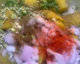 A picture of step 2 of Raw Banana Tikki with sprouts.