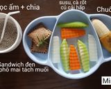 Hình bước làm 6 của món Sandwich đen nhân phô mai tách muối